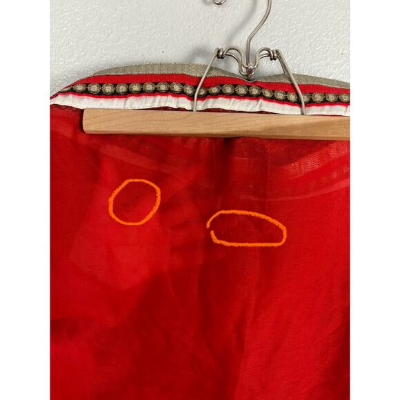 Approx S/M Cream White Red Kurta Set Top Pants & Dupatta Embellished Embroidered - Picture 15 of 16